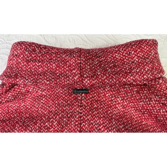 Columbia Sportswear Red heather pattern Knit Cowl neck Sweater Women's Size M - Picture 4 of 9